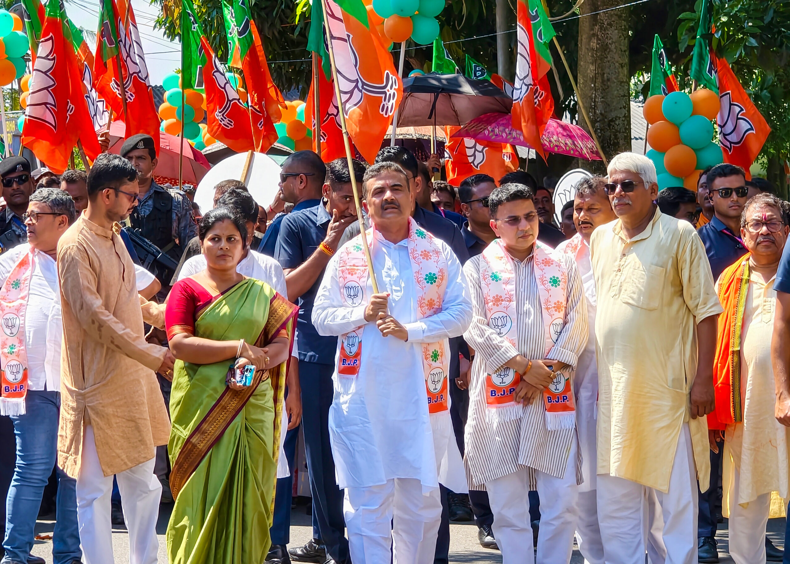 Purba Medinipur: Suvendu Adhikari Leads Rally Before Nomination #Gallery Purba Medinipur: Suvendu Adhikari Leads Rally Before Nomination #Gallery