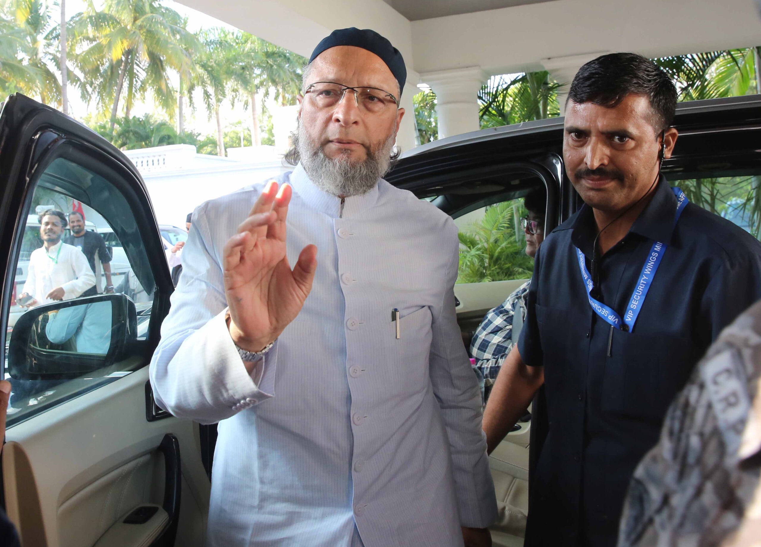 Bhopal: All India Majlis-e-Ittehadul Muslimeen (AIMIM) president Asaduddin Owaisi arrives at the Central Library in Bhopal, Madhya Pradesh, on Tuesday, September 15, 2026. (Photo: IANS)