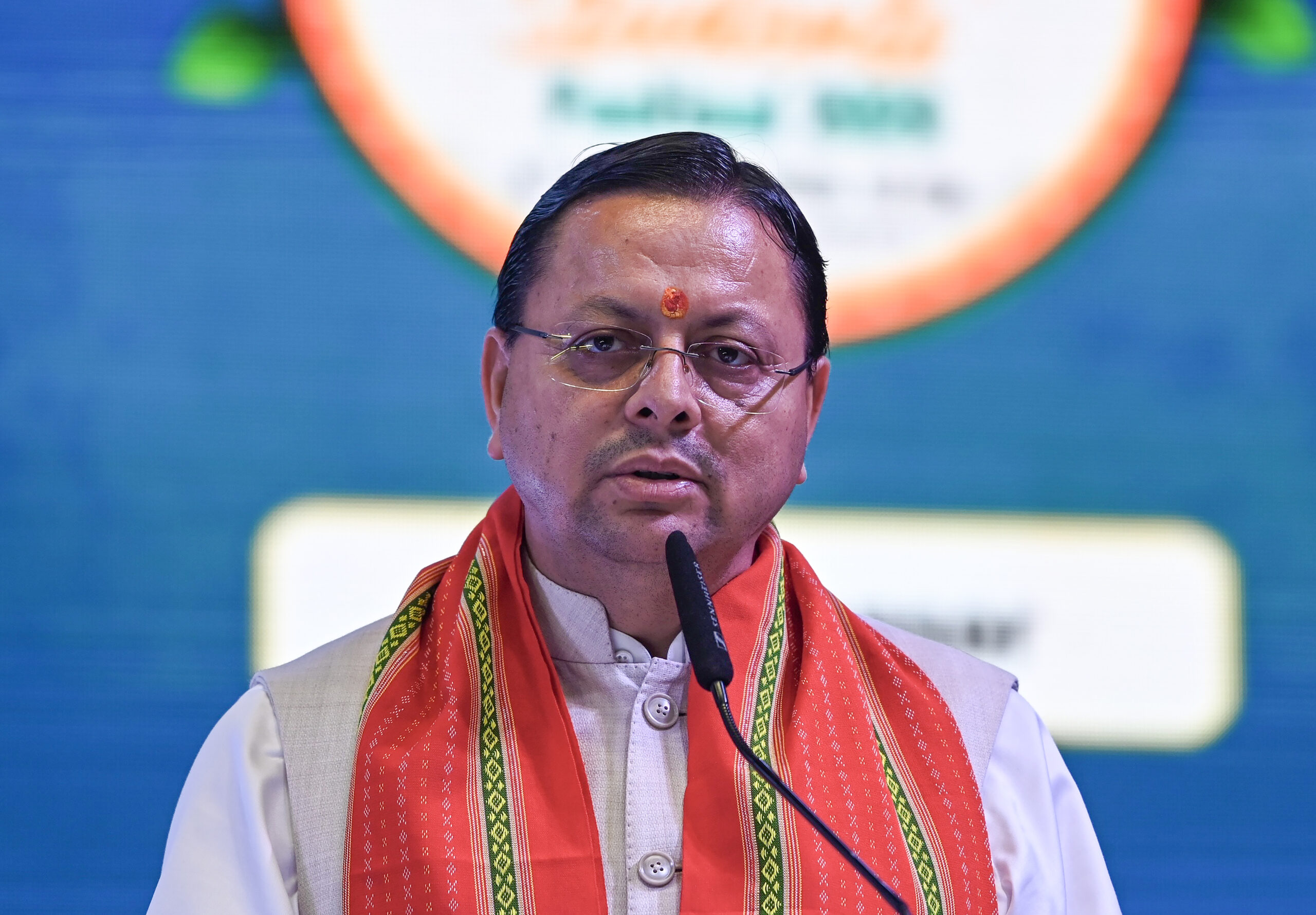 New Delhi: Uttarakhand Chief Minister Pushkar Singh Dhami addresses the North East Students' Festival (NESt Fest) at Talkatora Indoor Stadium in New Delhi on Saturday, September 5, 2026. (Photo: IANS/Deepak Kumar)