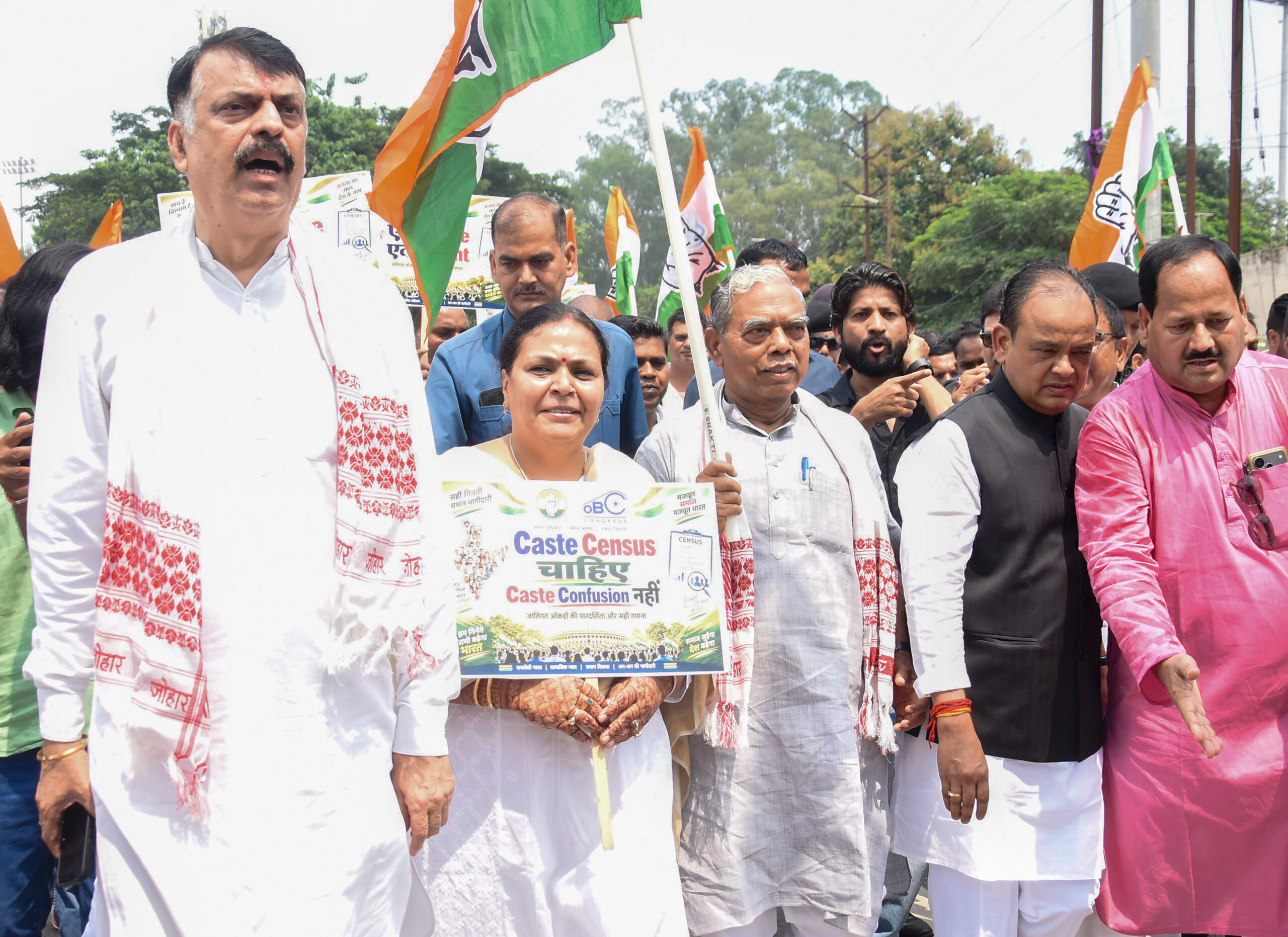 Ranchi: Congress stages rally demanding separate OBC column in Census #Gallery Ranchi: Congress stages rally demanding separate OBC column in Census #Gallery