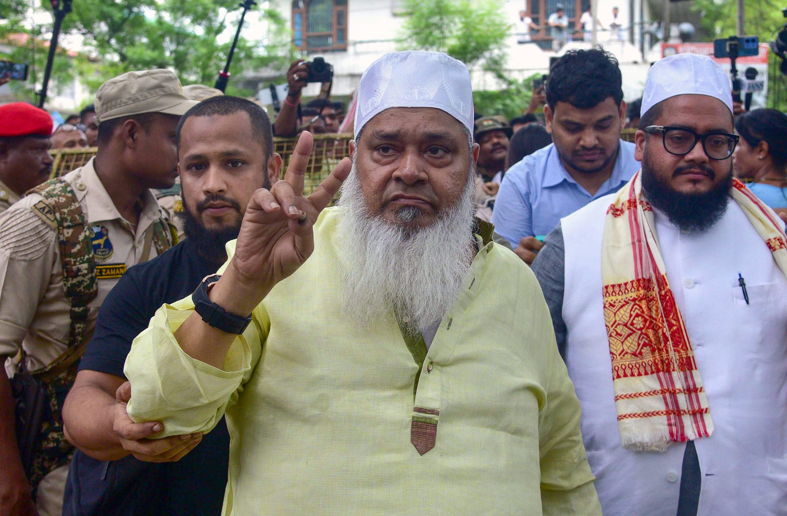 Nagaon: Badruddin Ajmal files nomination #Gallery Nagaon: Badruddin Ajmal files nomination #Gallery