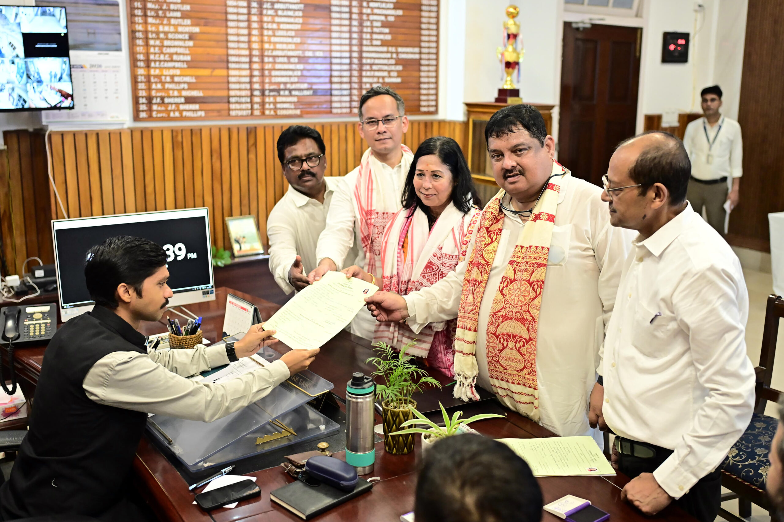 Nagaon: Congress candidate Sibamoni Bora files her nomination papers for the Nagaon Lok Sabha bypoll in Nagaon district of Assam on Wednesday, September 16, 2026. (Photo: IANS)