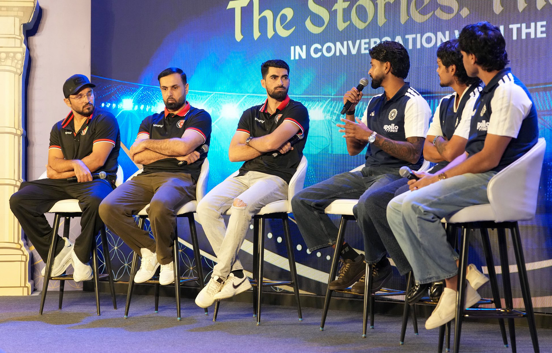 New Delhi: India's captain Shreyas Iyer and teammates Ishan Kishan and Abhishek Sharma with Afghanistan's captain Ibrahim Zadran and teammates Gulbadin Naib and Mohammad Nabi during a special dinner hosted by Afghanistan Cricket Board (ACB) for the Indian cricket team in New Delhi on Wednesday, September 16, 2026. (Photo: IANS/X/@ACBofficials)