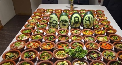76 dishes, portraits of PM Modi and mother on a watermelon: TN chef's unique greeting for 76th birthday 76 dishes, portraits of PM Modi and mother on a watermelon: TN chef's unique greeting for 76th birthday
