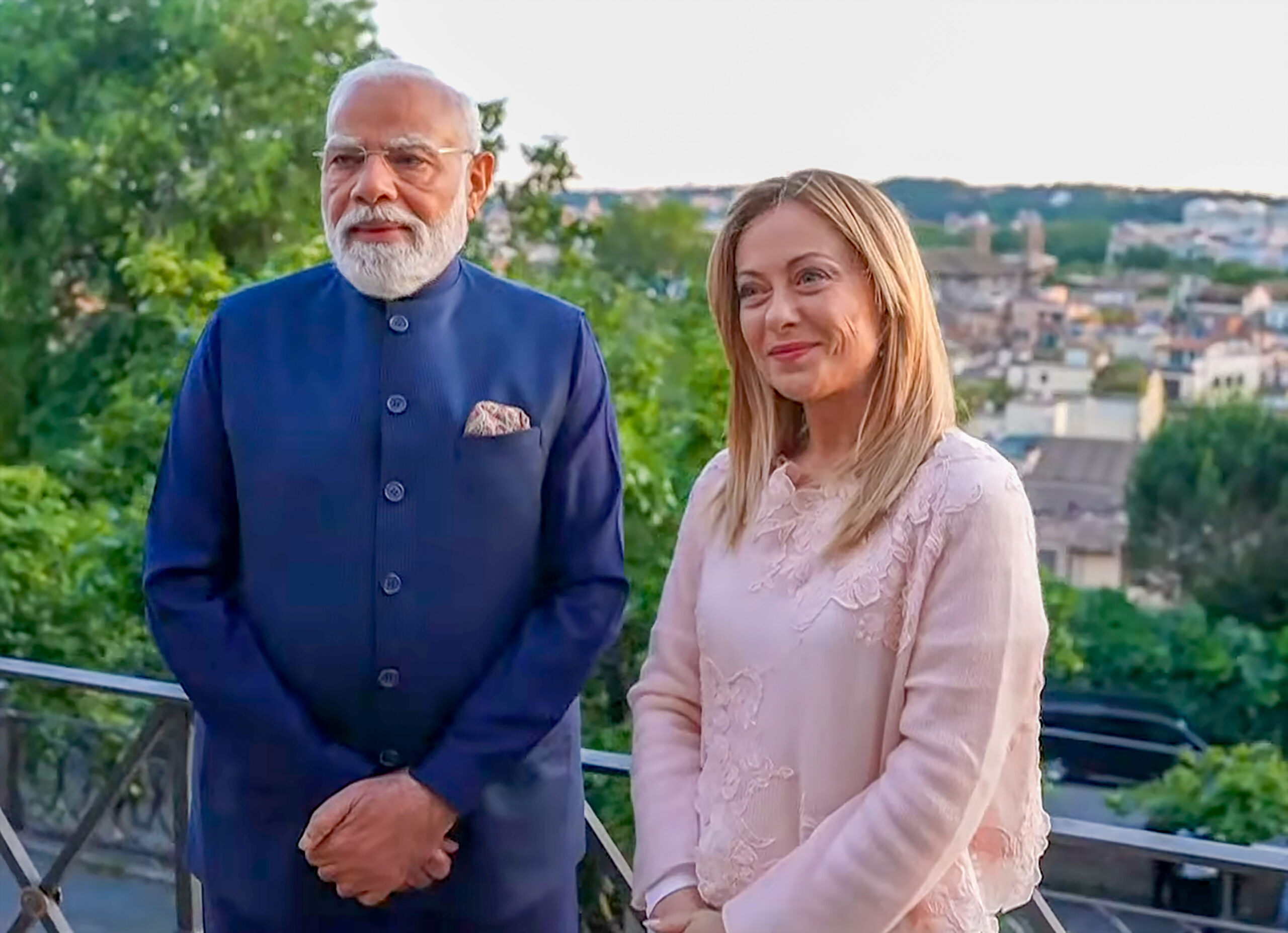Rome: Prime Minister Narendra Modi meets Italian Prime Minister Giorgia Meloni in Rome, Italy, on Tuesday, May 19, 2026. (Photo: IANS/Video Grab)