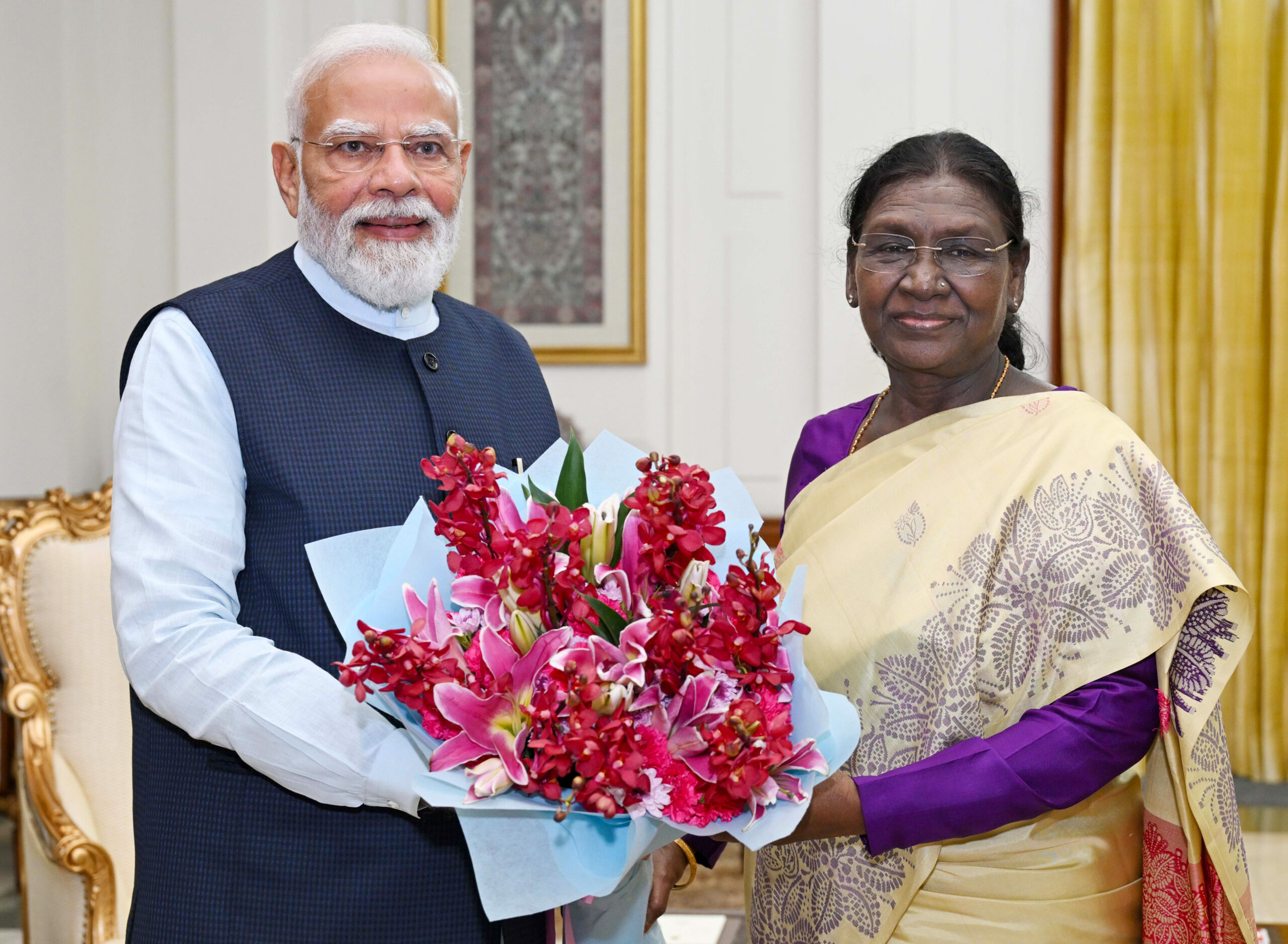 New Delhi: Prime Minister Narendra Modi calls on President Droupadi Murmu at Rashtrapati Bhavan in New Delhi on Tuesday, June 23, 2026. (Photo: IANS/X/@rashtrapatibhvn)
