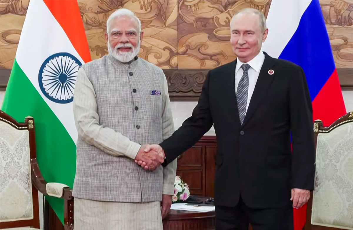 Bishkek: Prime Minister Narendra Modi holds a bilateral meeting with Russian President Vladimir Putin on the sidelines of the Shanghai Cooperation Organisation (SCO) Summit in Bishkek, Kyrgyzstan, on Monday, August 31, 2026. (Photo: IANS/Video Grab)