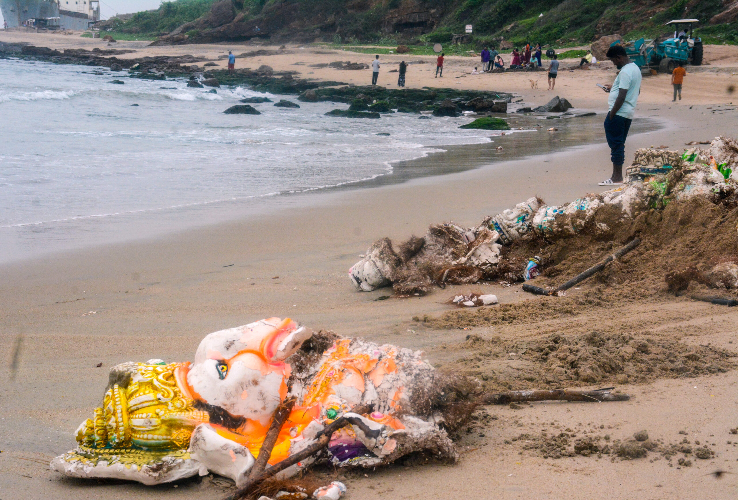 Visakhapatnam: Ganesha idols and immersion waste litter beach #Gallery Visakhapatnam: Ganesha idols and immersion waste litter beach #Gallery