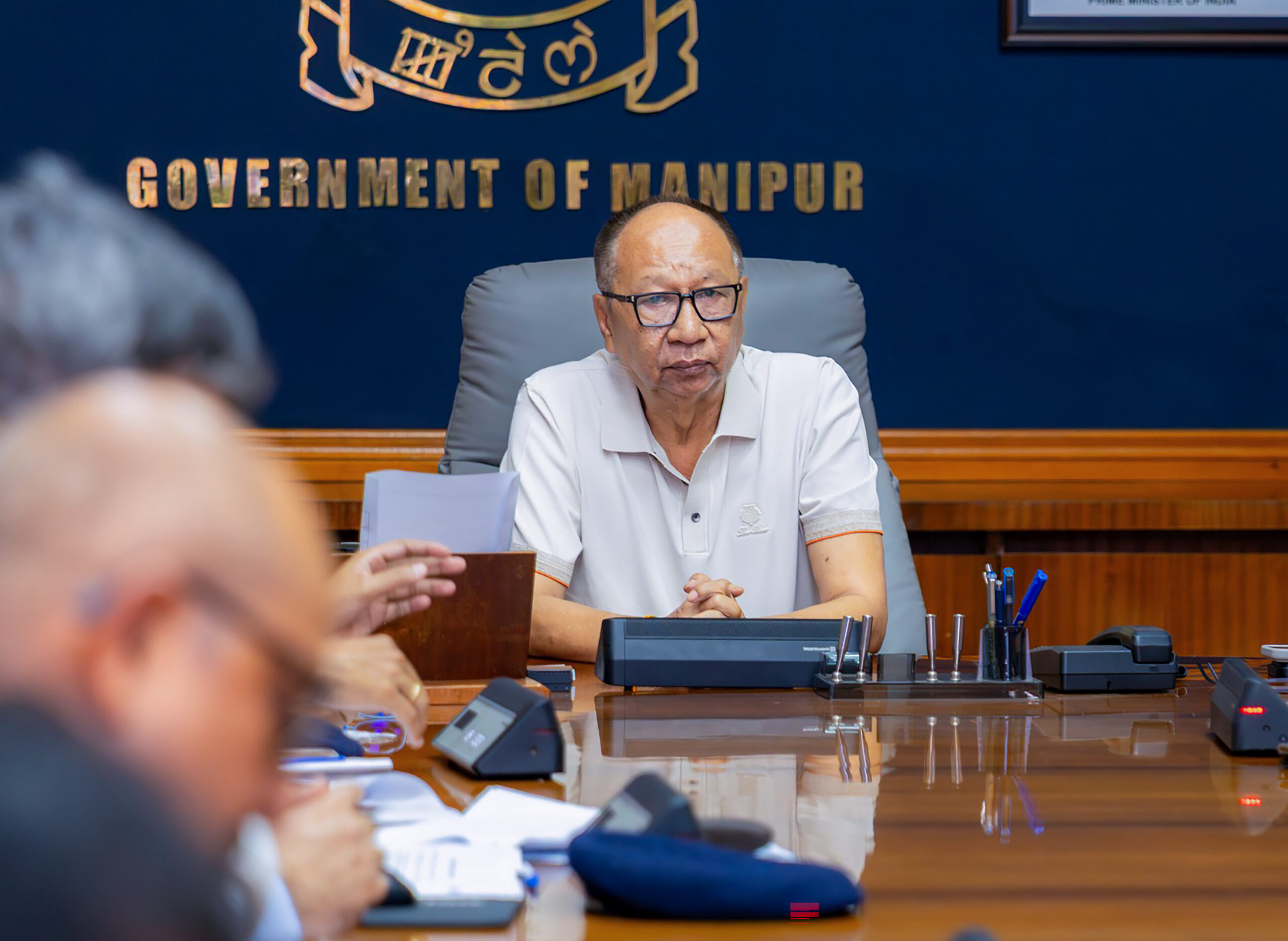 Imphal: Manipur CM Holds Security Coordination Meeting #Gallery Imphal: Manipur CM Holds Security Coordination Meeting #Gallery