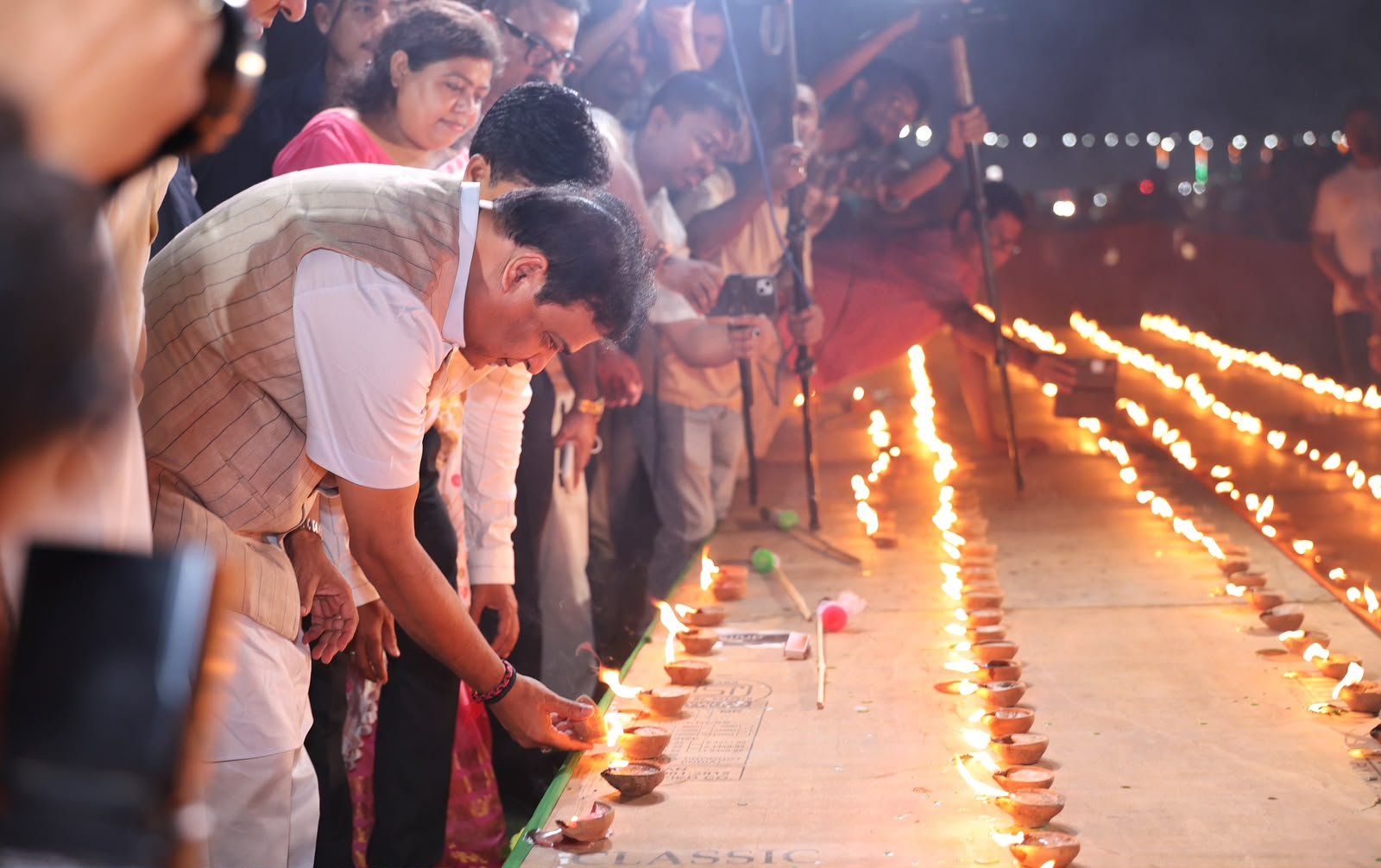Assam lights 'Ashirwad Ka Diya' for PM Modi's birthday Assam lights 'Ashirwad Ka Diya' for PM Modi's birthday