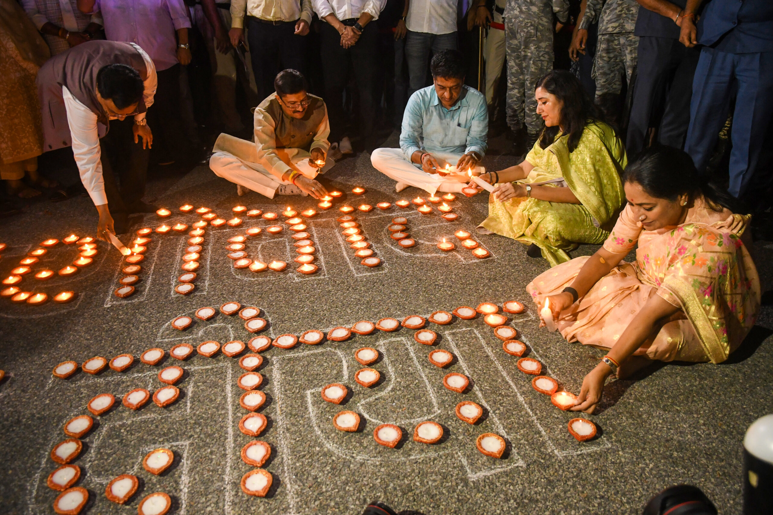 New Delhi: Mega diya lighting event on PM’s birthday #Gallery New Delhi: Mega diya lighting event on PM’s birthday #Gallery
