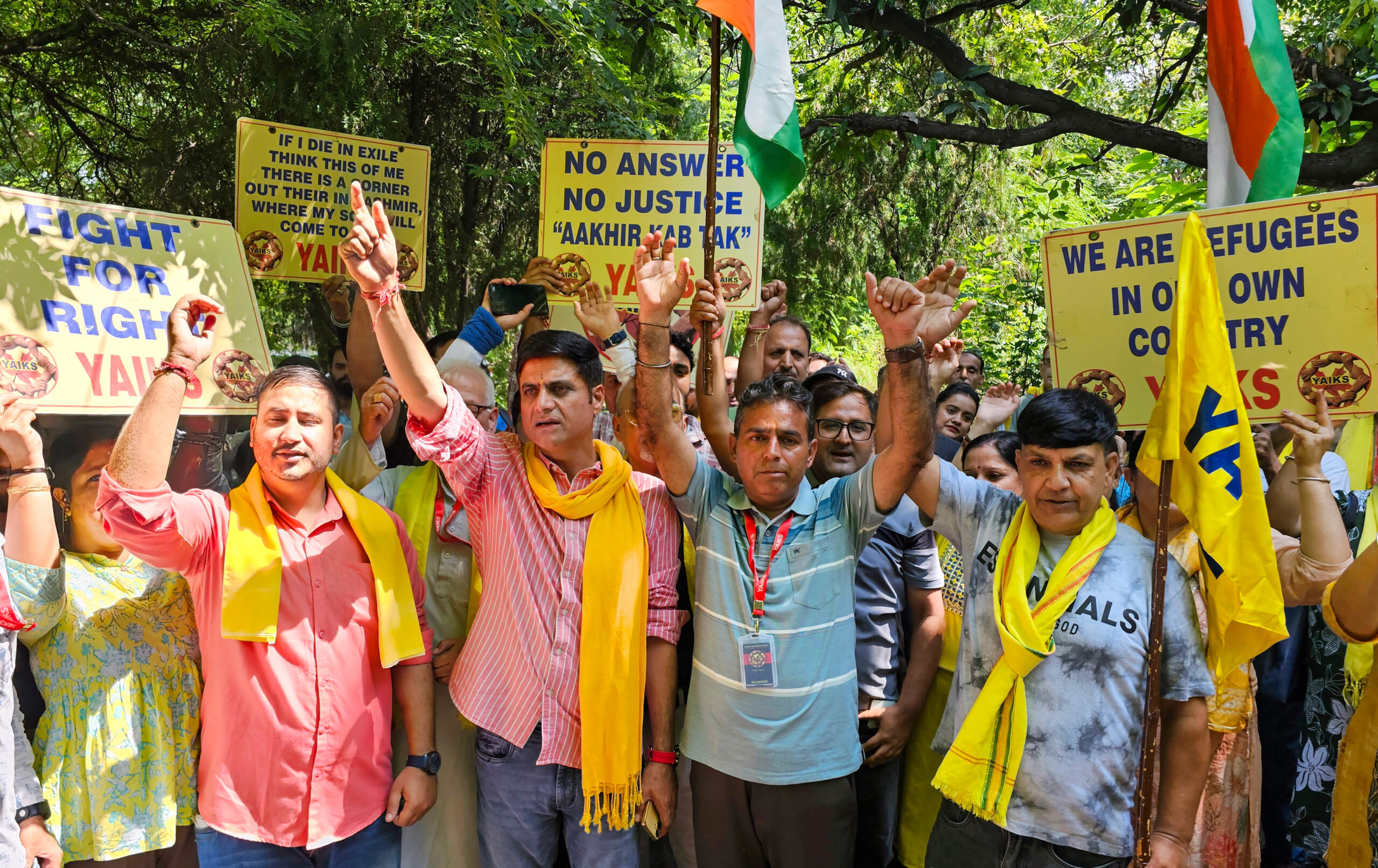 Jammu: Kashmiri Pandits protest for rehabilitation #Gallery Jammu: Kashmiri Pandits protest for rehabilitation #Gallery