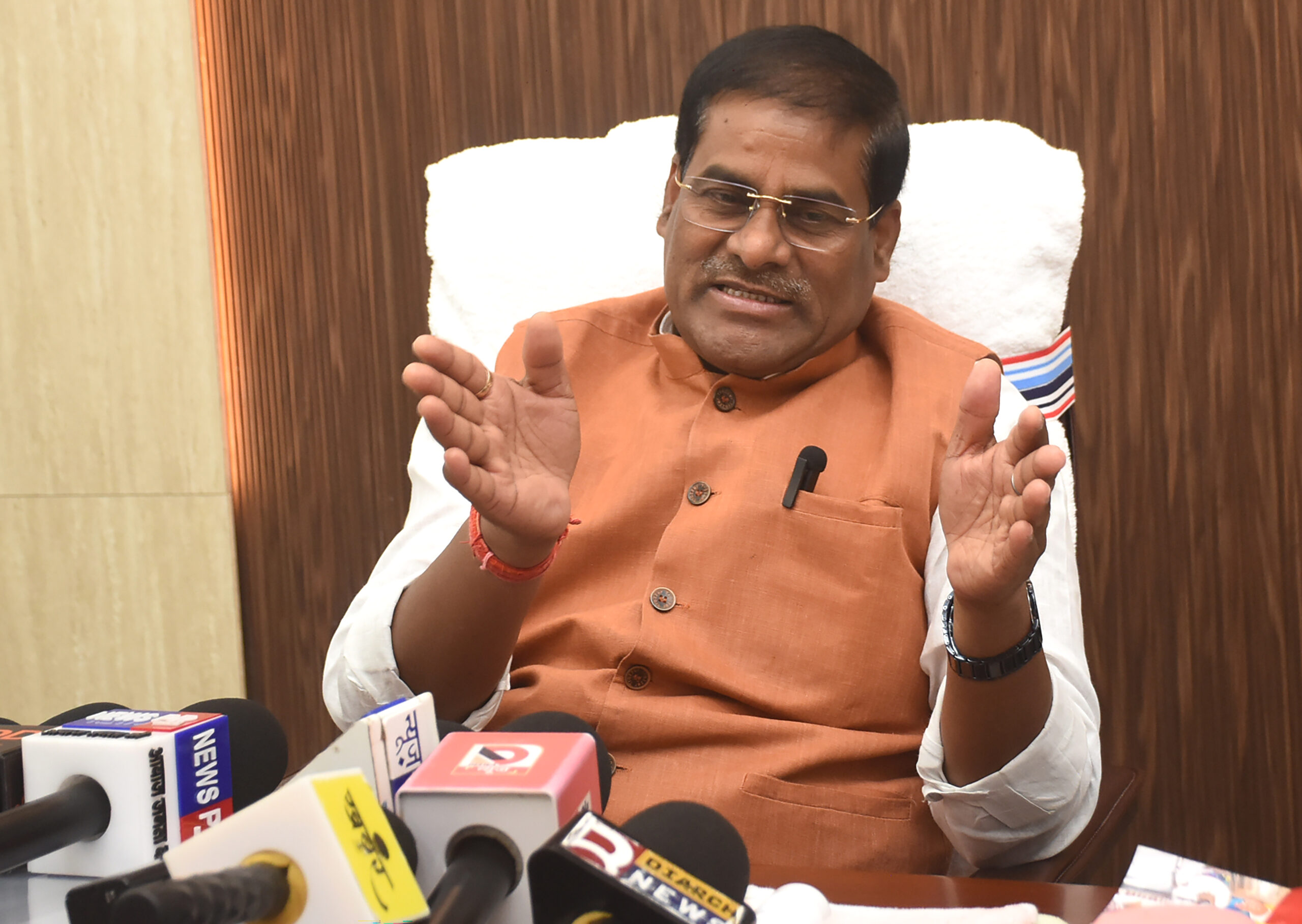 Patna: Bihar Minister Pramod Chandravanshi addresses a press conference in Patna, Bihar, on Friday, September 18, 2026. (Photo: IANS)