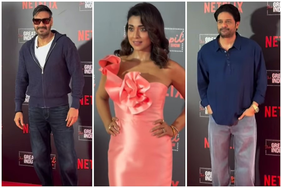 Ajay Devgn, Shriya Saran and Jaideep Ahlawat Spotted on The Kapil Sharma Show Ahead of Drishyam 3 Ajay Devgn, Shriya Saran and Jaideep Ahlawat Spotted on The Kapil Sharma Show Ahead of Drishyam 3