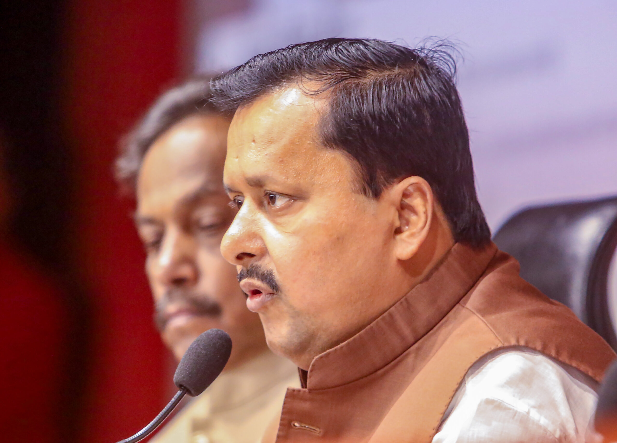 New Delhi: Bharatiya Janata Party (BJP) National President Nitin Nabin addresses a press conference at the party headquarters, in New Delhi on Wednesday, September 9, 2026. Party National General Secretary Vinod Tawde is also seen. (Photo: IANS/Prem Nath Pandey)