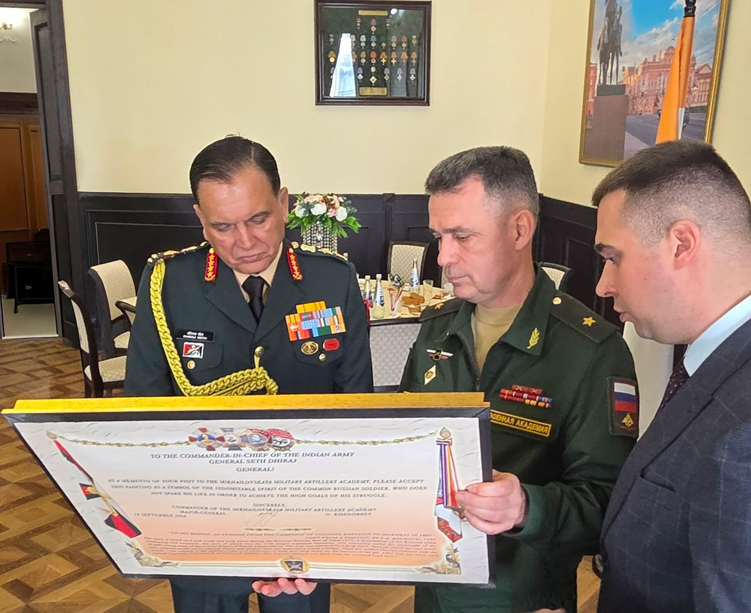 St. Petersburg: General Dhiraj Seth visits Mikhailovskaya Military Artillery Academy #Gallery St. Petersburg: General Dhiraj Seth visits Mikhailovskaya Military Artillery Academy #Gallery