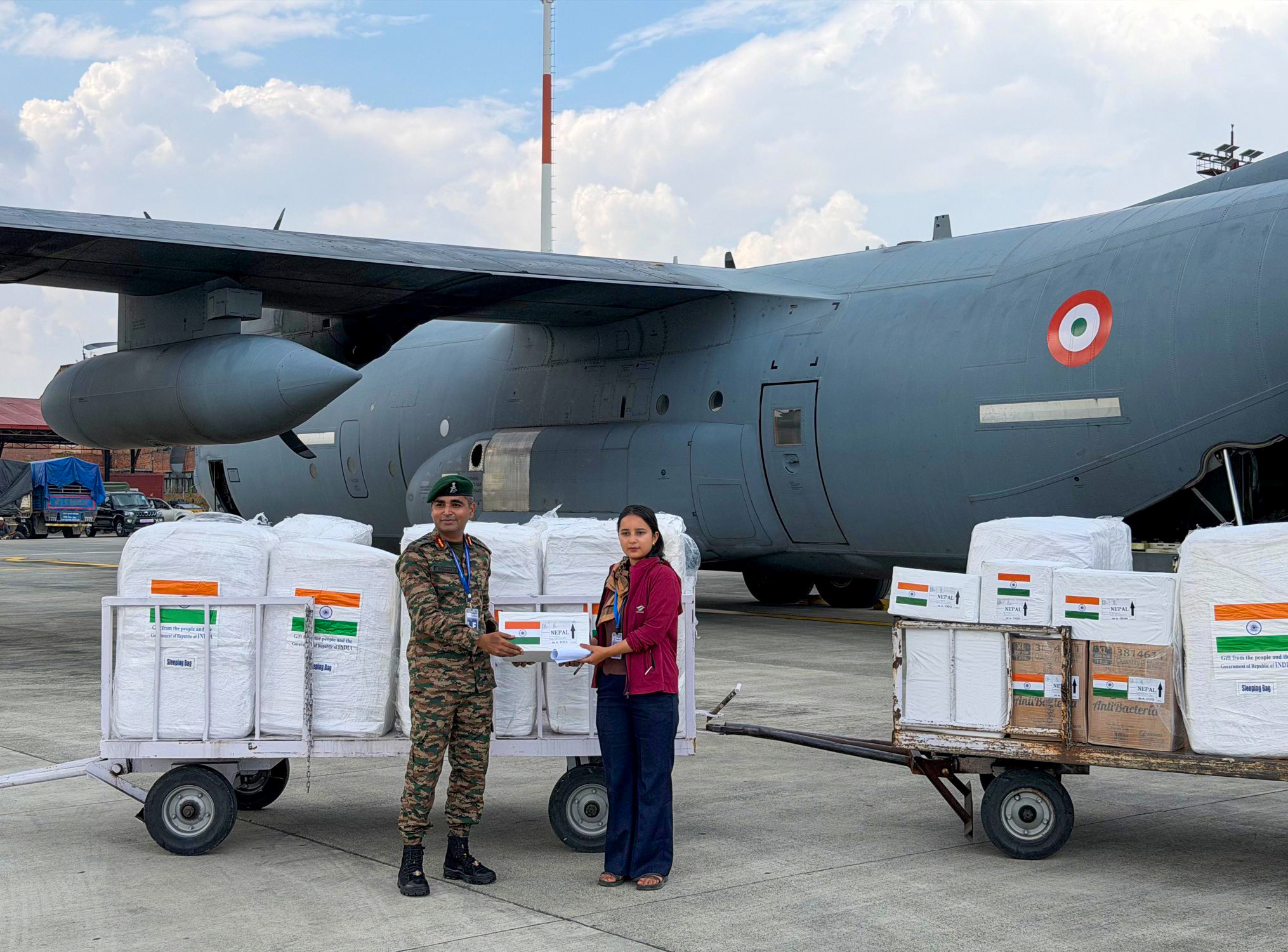Kathmandu: India hands over 11 tonnes of relief supplies to Nepal #Gallery Kathmandu: India hands over 11 tonnes of relief supplies to Nepal #Gallery