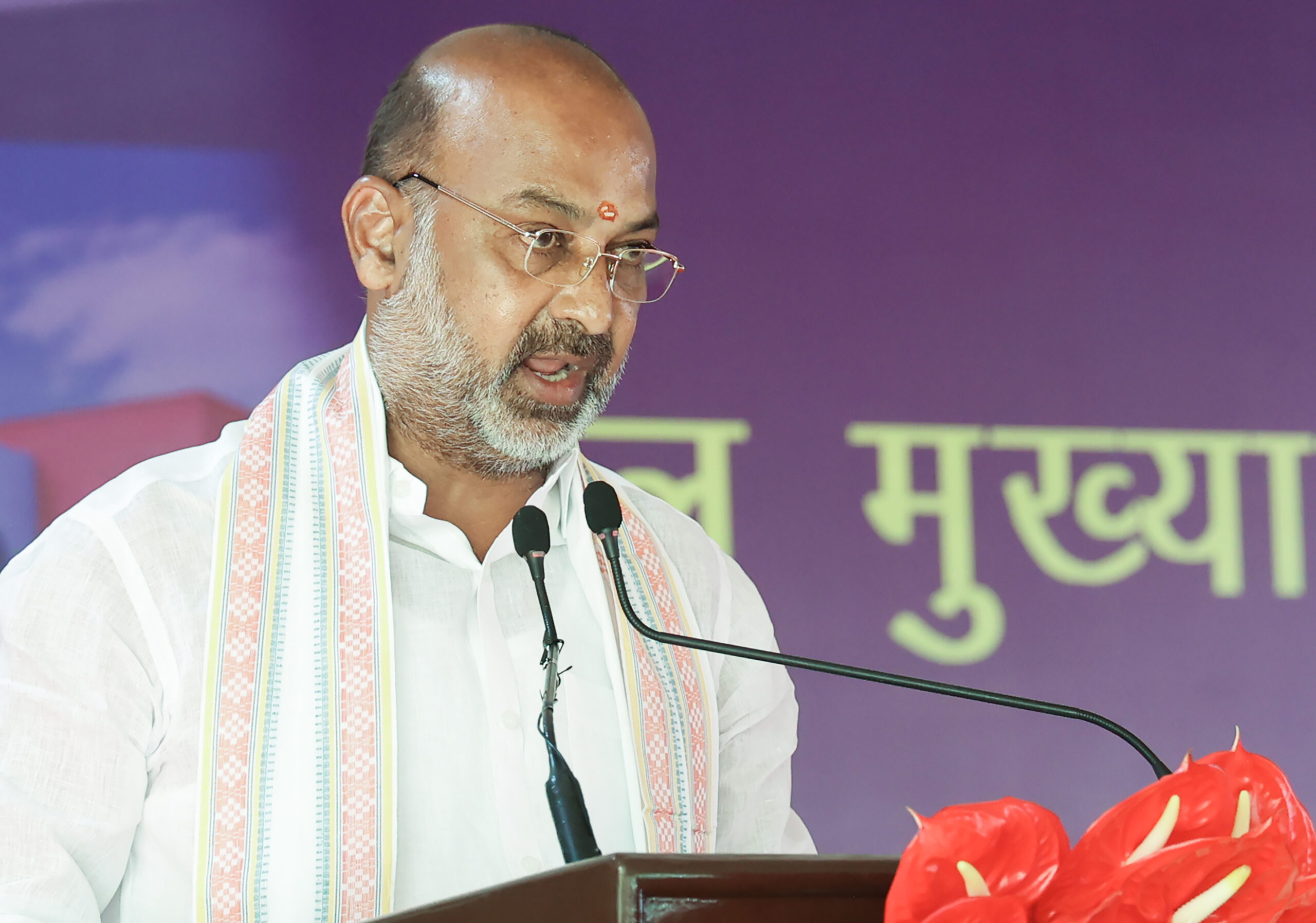 New Delhi: Minister of State for Home Affairs Bandi Sanjay Kumar speaks during the foundation stone laying ceremony of the new CISF Headquarters building at the CISF Headquarters, CGO Complex, in New Delhi on Monday, June 22, 2026. (Photo: IANS/Prem Nath Pandey)