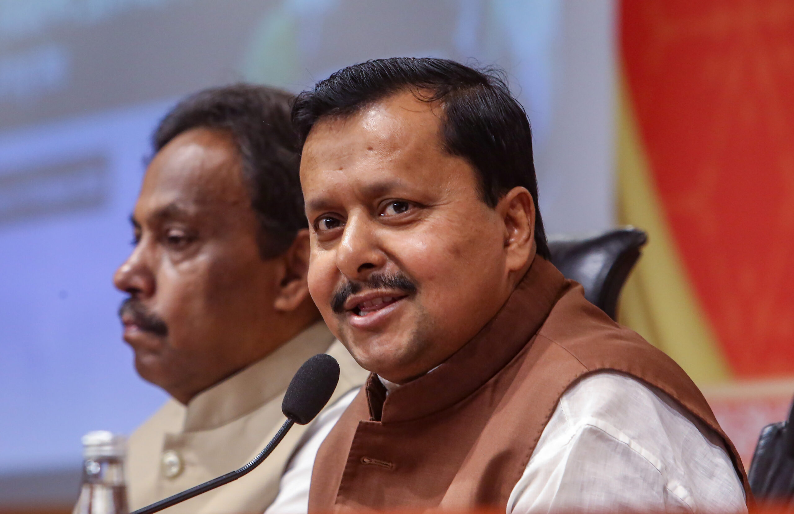 New Delhi: Bharatiya Janata Party (BJP) National President Nitin Nabin addresses a press conference at the party headquarters, in New Delhi on Wednesday, September 9, 2026. Party National General Secretary Vinod Tawde is also seen. (Photo: IANS/Prem Nath Pandey)