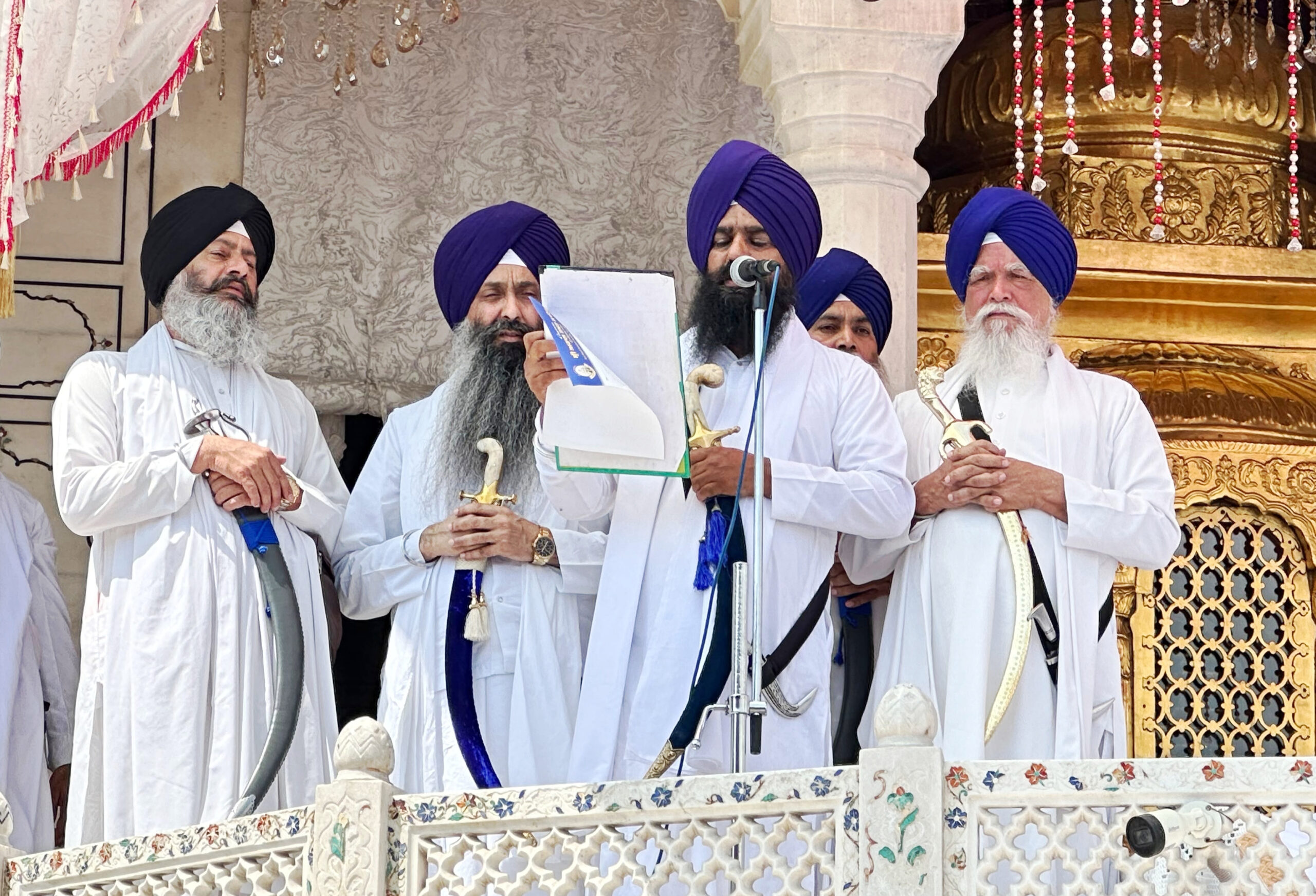 Amritsar: Jathedar of Sri Akal Takht Sahib Giani Kuldeep Singh Gargaj speaks after a meeting with the Panj Singh Sahibs at the Akal Takht Secretariat within the Golden Temple complex in Amritsar on Sunday, September 20, 2026. (Photo: IANS)
