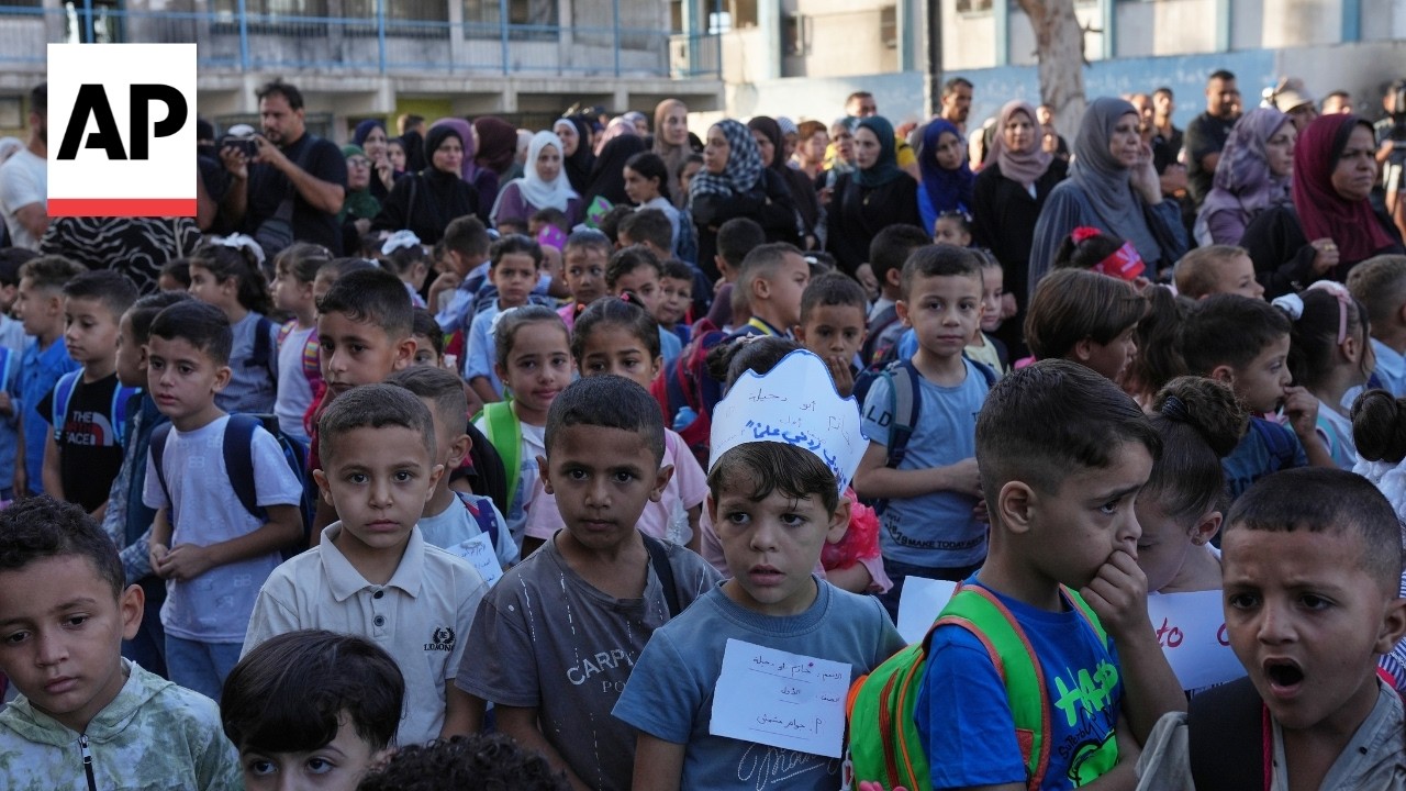 Children in Gaza head back to school after nearly three years (Video)