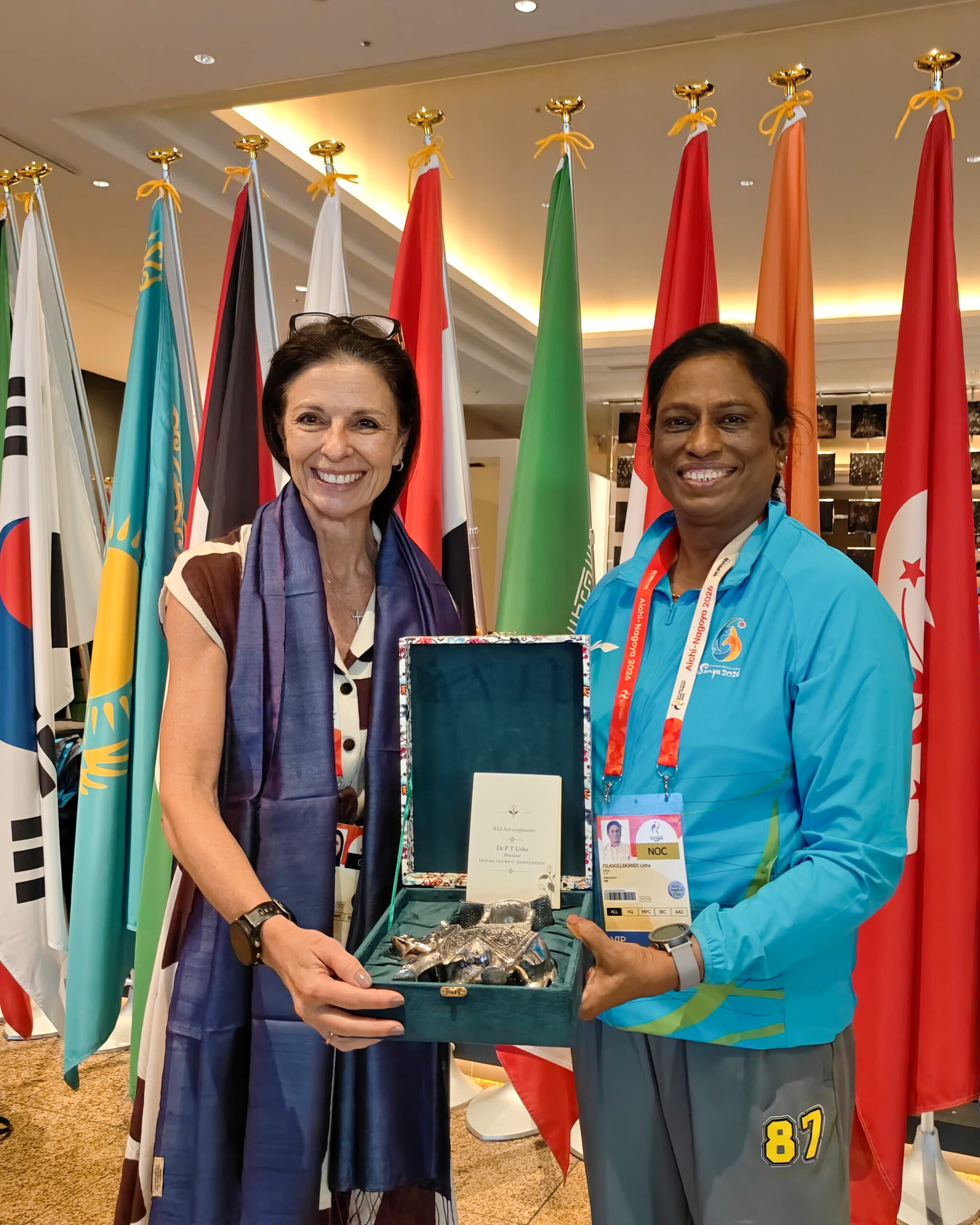 Nagoya: P.T. Usha meets Namibia Olympic Committee Chief #Gallery Nagoya: P.T. Usha meets Namibia Olympic Committee Chief #Gallery
