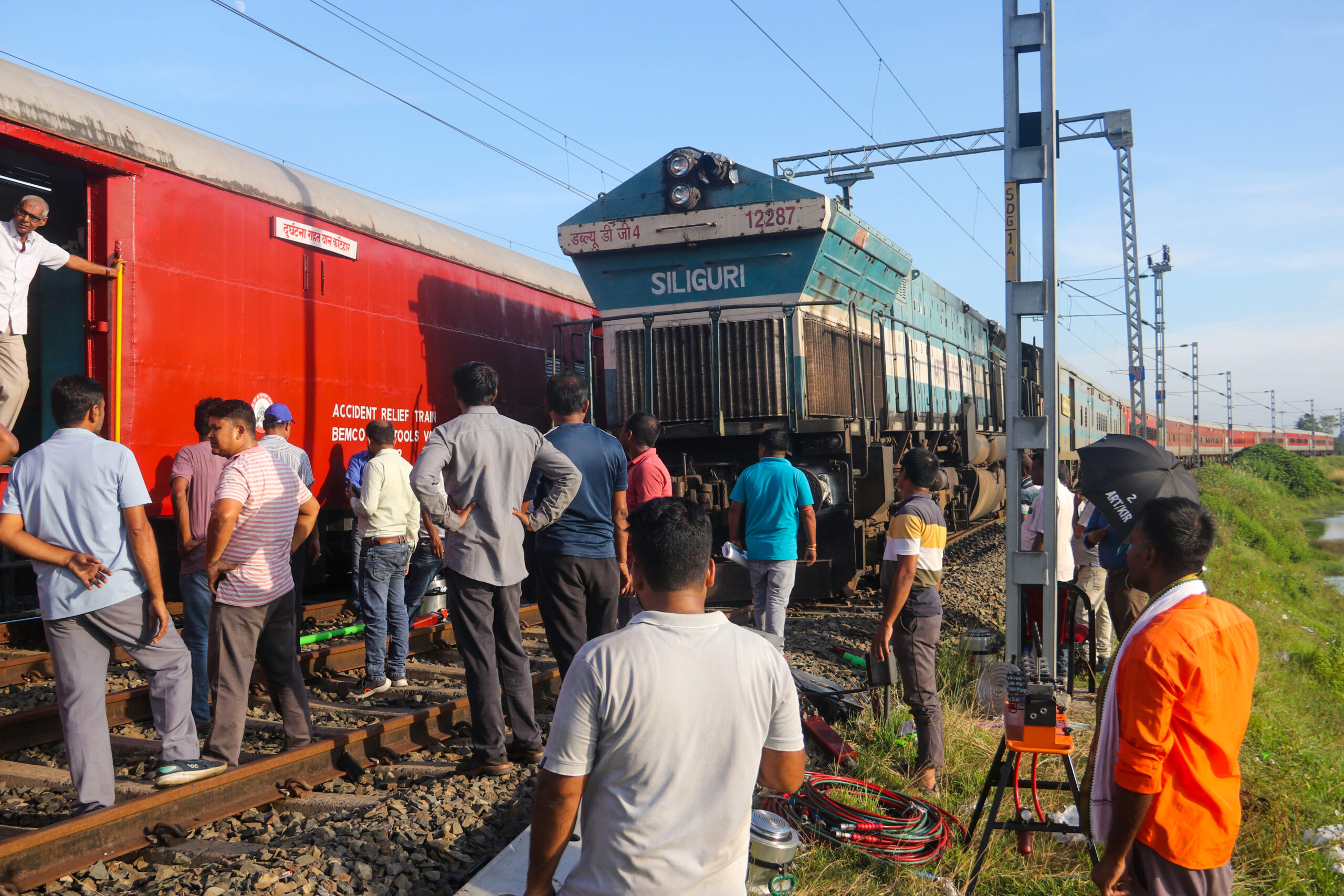 Balurghat: Restoration work underway after train engine derailment #Gallery Balurghat: Restoration work underway after train engine derailment #Gallery