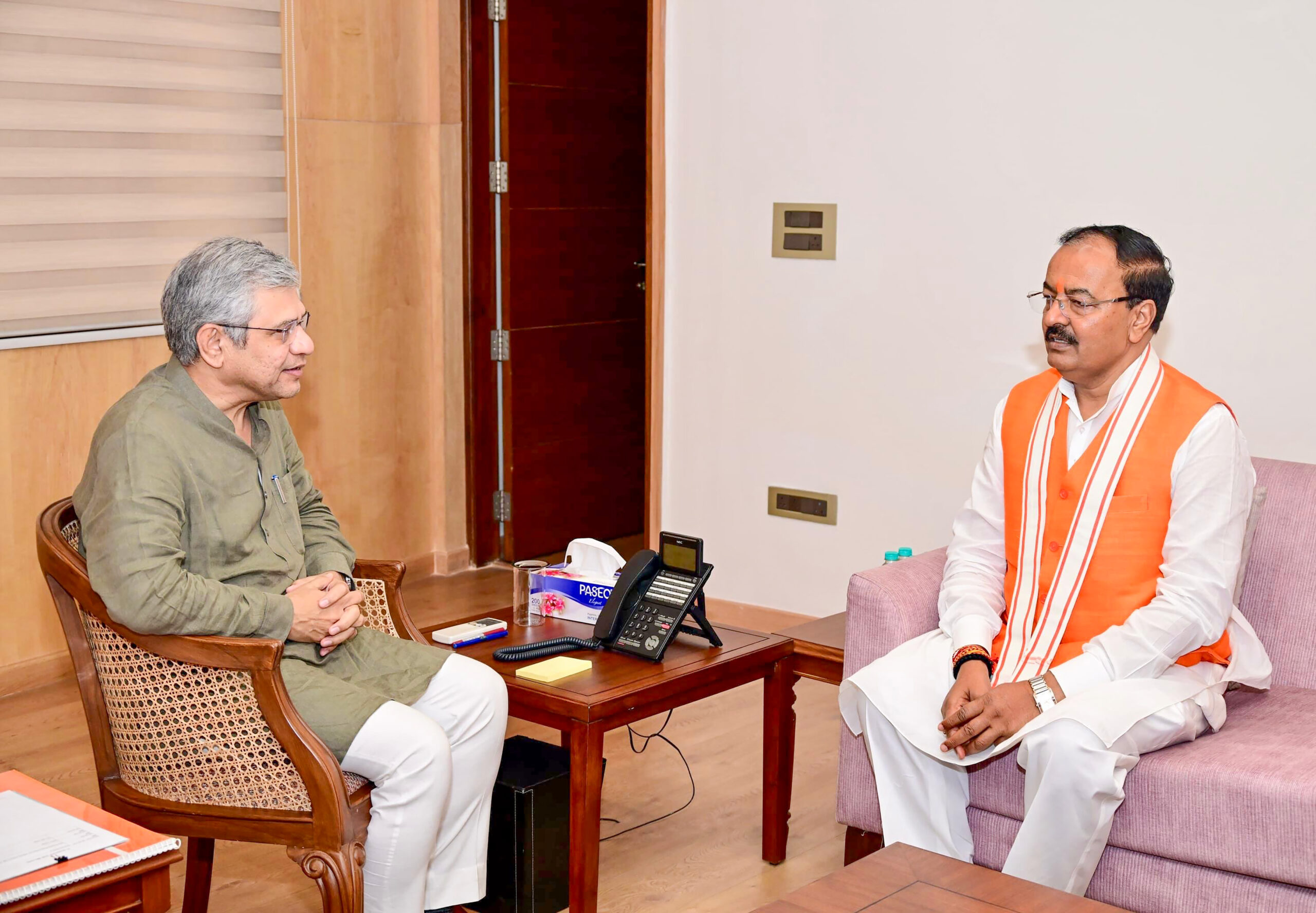 New Delhi: Keshav Prasad Maurya meets Ashwini Vaishnaw #Gallery New Delhi: Keshav Prasad Maurya meets Ashwini Vaishnaw #Gallery
