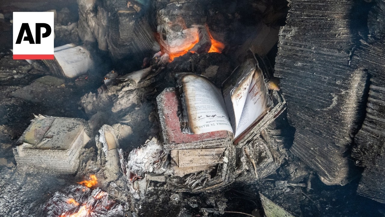 Russian strikes have destroyed millions of books in Ukraine (Video) Russian strikes have destroyed millions of books in Ukraine (Video)
