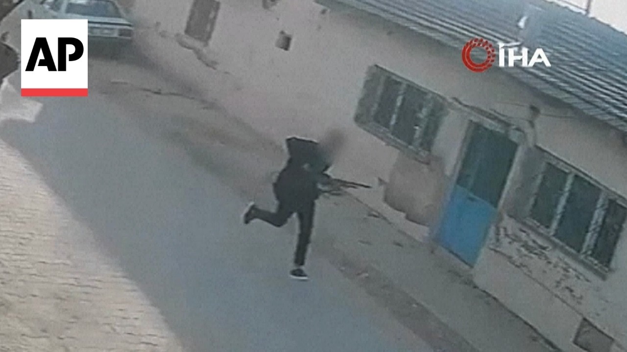 CCTV video shows the suspect after gunman opens fire near high school in Turkey (Video)