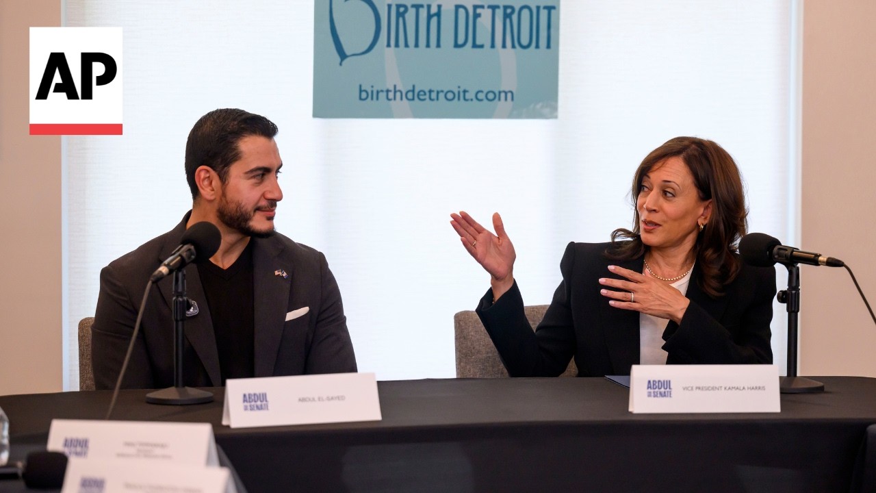 Kamala Harris campaigns for Michigan Senate candidate El-Sayed in Detroit (Video)