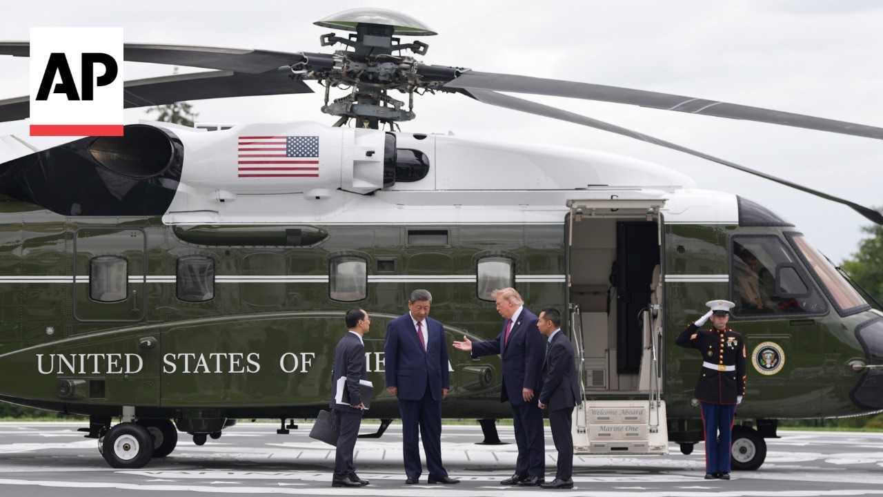 Trump gives Xi Jinping a tour of Marine One and the new helipad (Video)