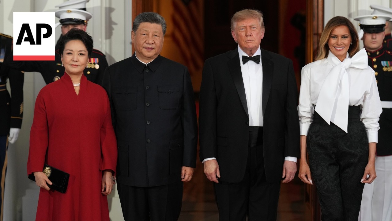 Trump welcomes Xi Jinping for a state dinner at the White House (Video)