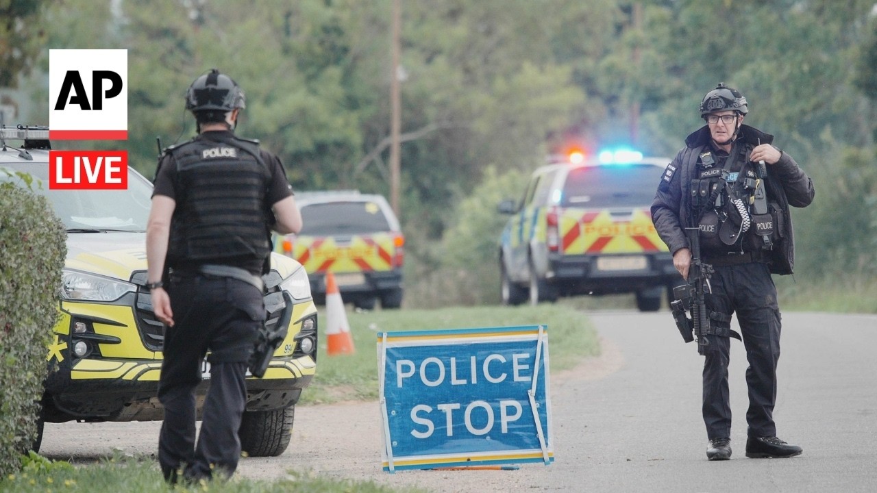 LIVE: UK police gives update on explosive-related arrests near air base used by US (Video)