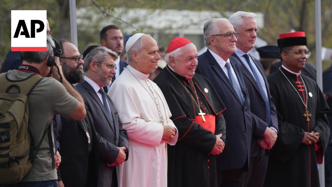 Pope Leo in France urges religious leaders to preach messages of peace and unity (Video)
