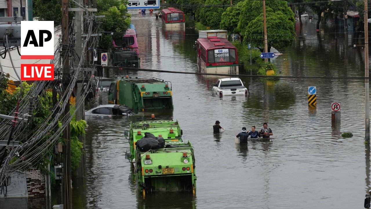 LIVE: Bangkok deals with flooding after days of heavy rain (Video)