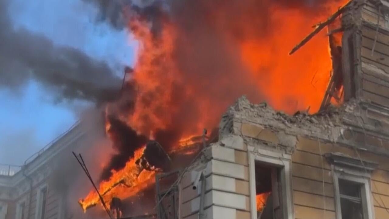Russian drone hits cultural landmark in Ukraine's capital (Video)