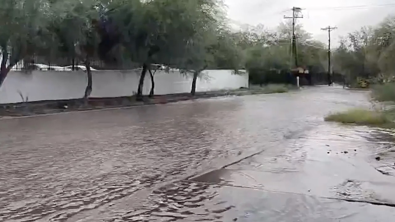 Watch: Torrential rain turns roads into rivers in the Southwest U.S. (Video)