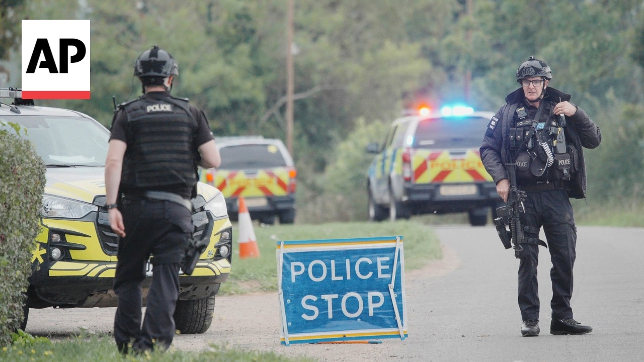 British police say no explosives found after arrests near a US-run military base (Video)