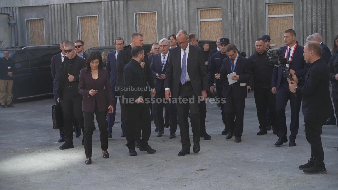 Merz and Zelenskyy visit bombed sciences academy in Kyiv (Video)