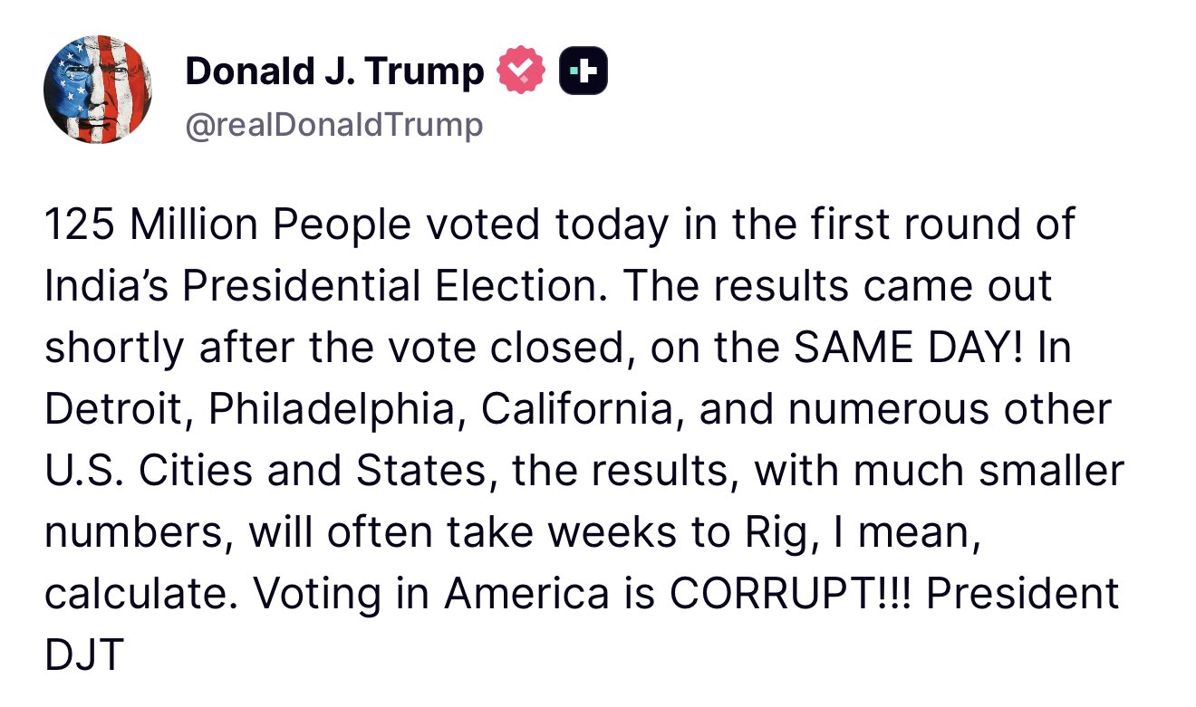 Trump goofs up on Brazil polls, says 125 million voted in India's Presidential Election
