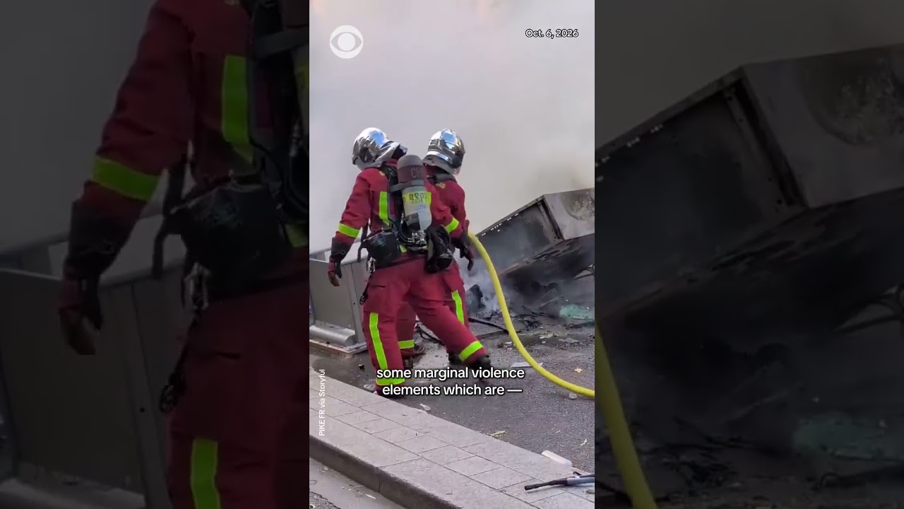 Watch: French students claim violence necessary to draw attention to poor conditions #shorts (Video)