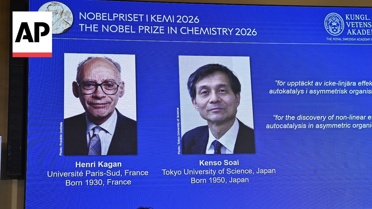 Nobel Prize in chemistry awarded to Kagan and Soai for developing 'spectacular' chemical reactions (Video)