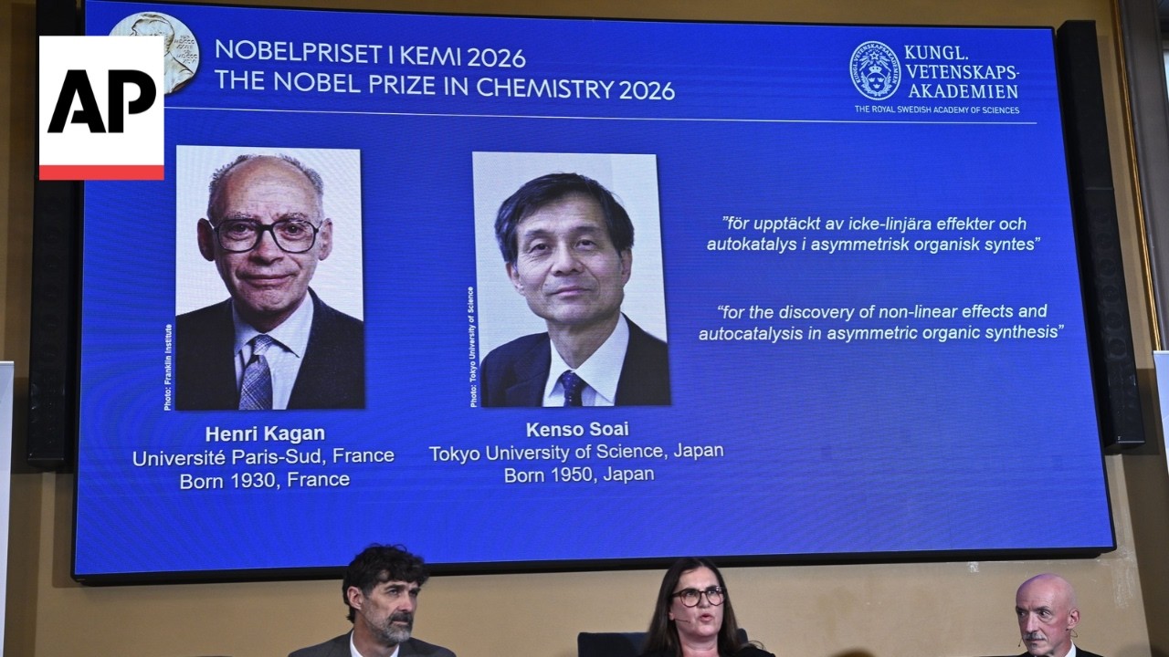 Nobel Prize in chemistry awarded for discoveries about mirrored molecules that led to many drugs (Video)