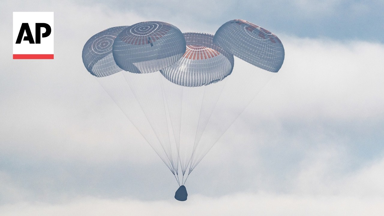 Four astronauts return to Earth after 8 months in space (Video)