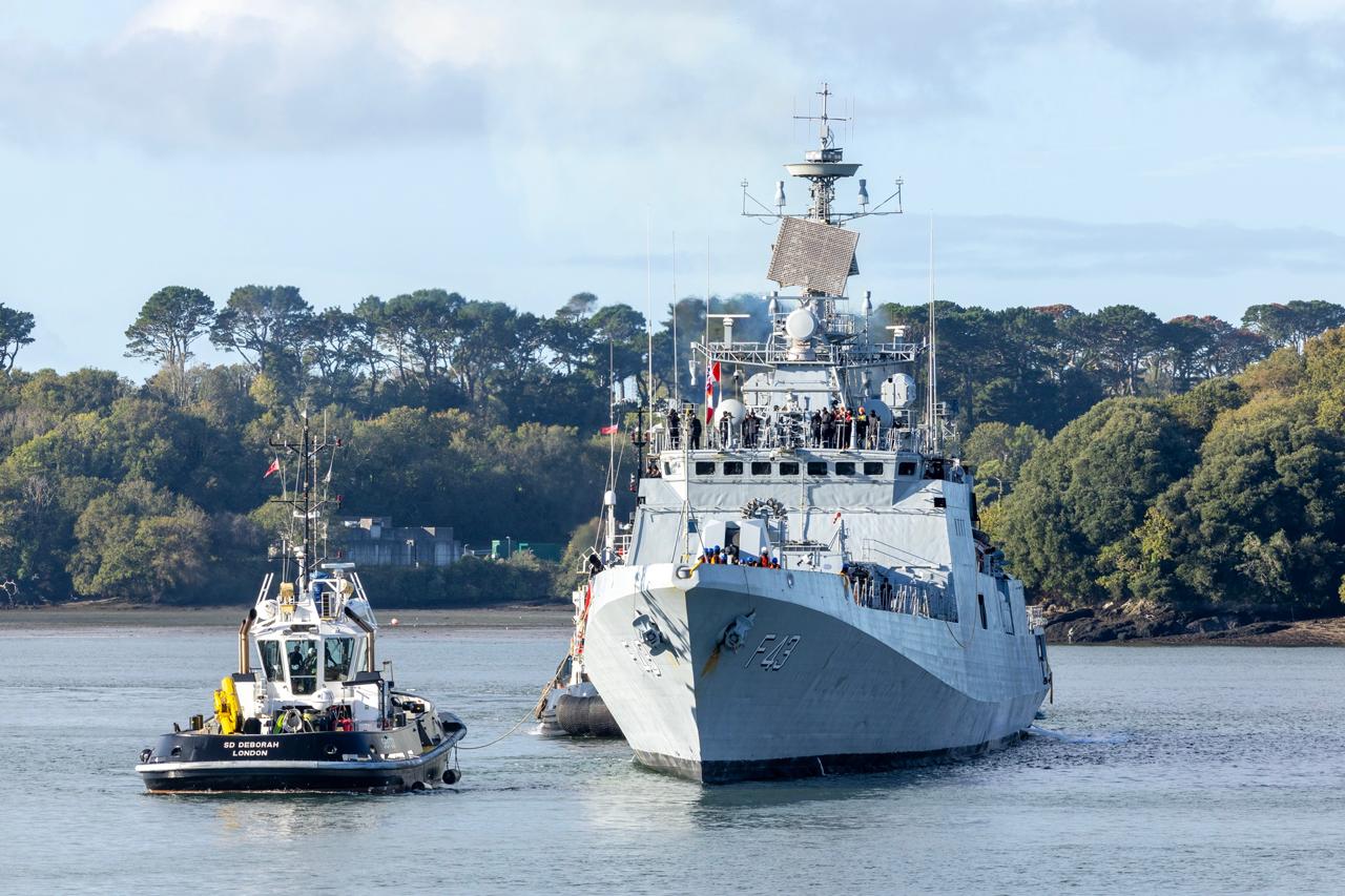INS Trishul arrives in UK's Plymouth for Exercise Konkan-26 with Royal Navy