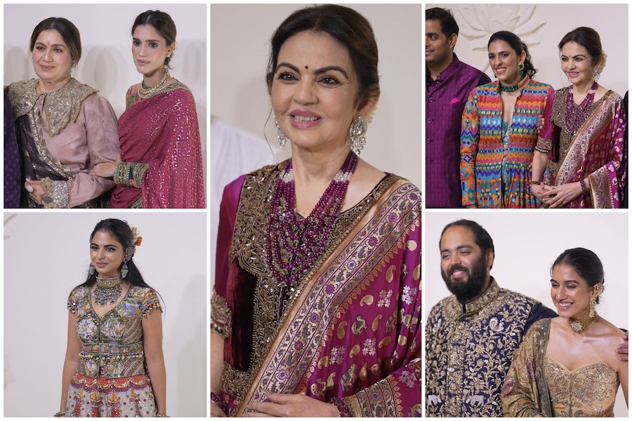 Nita Ambani Stuns in Magenta Banarasi Saree as Ambani Family Celebrates Swadesh Anniversary in Style