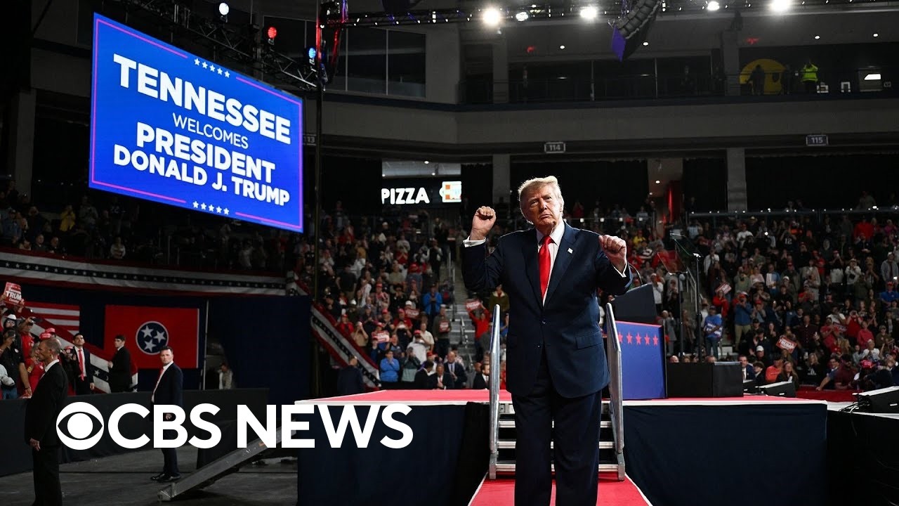 Trump campaigns in Tennessee as Americans face high cost of living at grocery stores, gas pumps (Video)