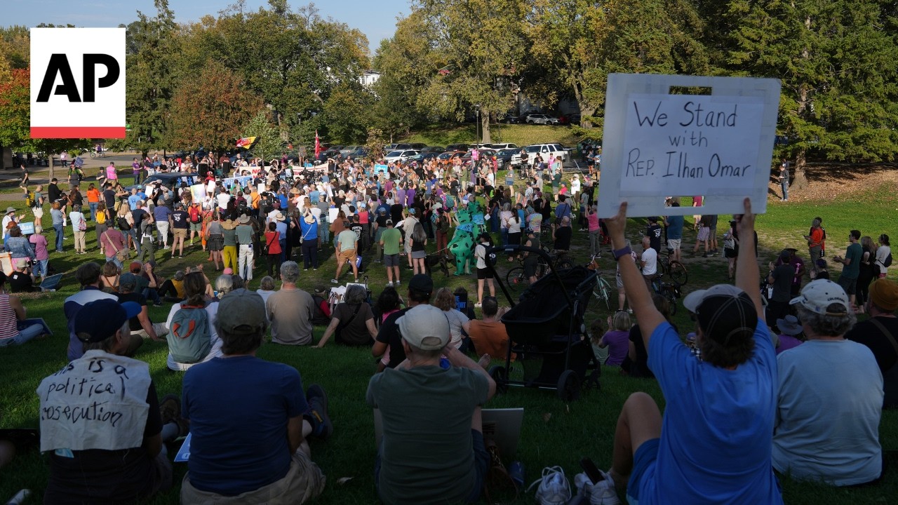 Rally in support of Minnesota Rep. Ilhan Omar after raid on her home (Video)