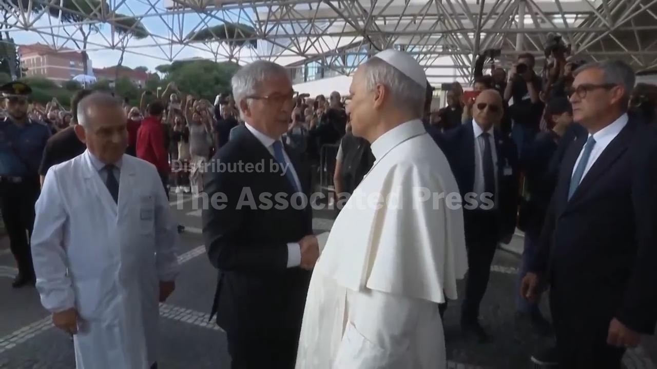 Pope Leo XIV leaves the hospital saying he's feeling 'much better' (Video)